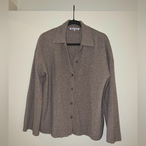 Reformation Fantino Cashmere Collared Cardigan - Picture 4 of 5